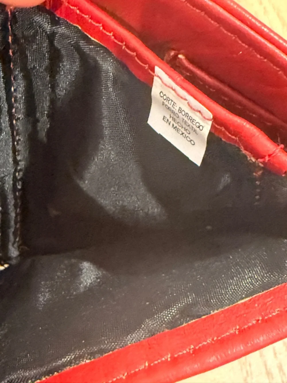 Red Leather Wallet with Silver Accent - Picture 5 of 7